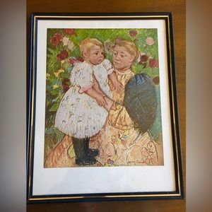1896~Vintage Framed Mary Cassat In the Garden Print